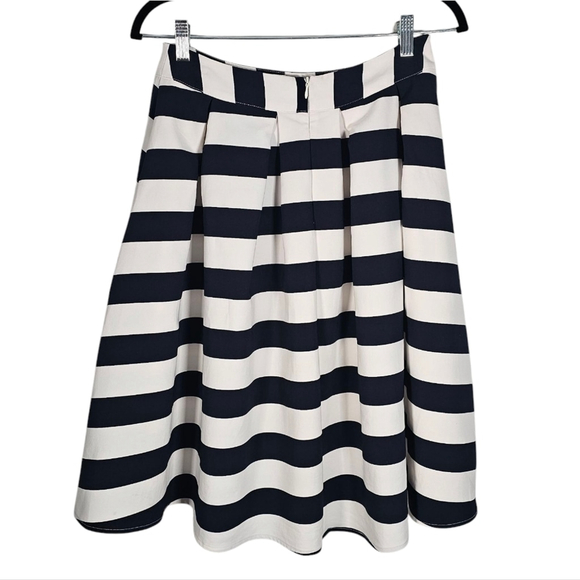 Lucy Paris Navy Stripe A Line Midi Skirt Medium - Picture 4 of 6